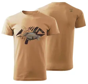 Giants fishing tričko pánské rybář s kaprem béžové - xxxl