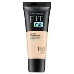 Maybelline Fit Me! Foundation Matte + Poreless tekutý make-up s matujícím účinkem 118 Nude 30 ml