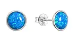 Evolution Group - Pavona Slušivé stříbrné náušnice se syntetickým modrým opálem 11465.3 blue
