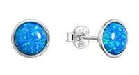 Evolution Group - Pavona Slušivé stříbrné náušnice se syntetickým modrým opálem 11465.3 blue