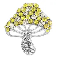 Cubic Zirconia Mushroom Brooch