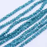 Faceted Rondelle Transparent Painted Glass Beads Strands
