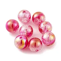 UV Plating Rainbow Iridescent Acrylic Crackl Beads