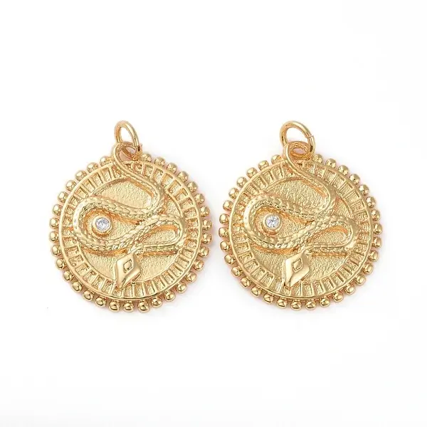 Brass Micro Pave Clear Cubic Zirconia Pendants
