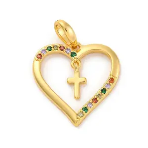 Brass Micro Pave Cubic Zirconia Pendants