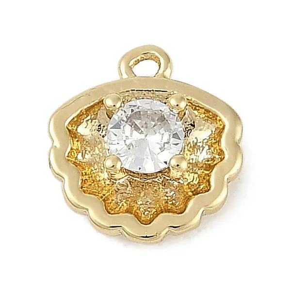Brass Micro Pave Cubic Zirconia Charms