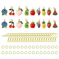 DIY 9 Pairs Fruit Theme Dangle Earrings