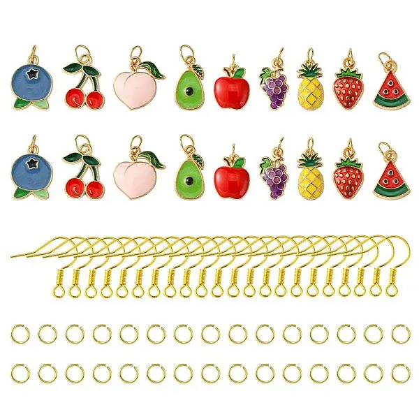DIY 9 Pairs Fruit Theme Dangle Earrings