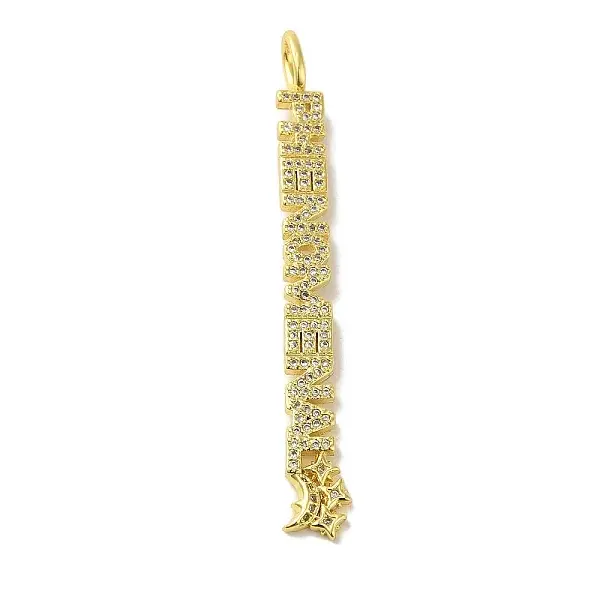 Brass Micro Pave Cubic Zirconia Pendants