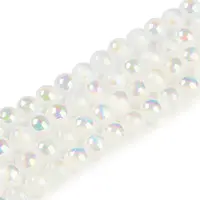 Plating Natural Selenite Beads Strands