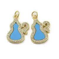 Brass Micro Pave Cubic Zirconia Pendants