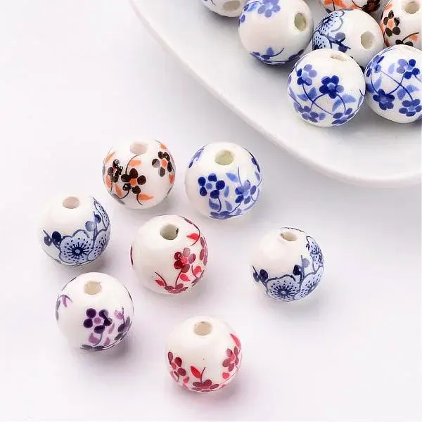 Handmade Printed Porcelain Beads
