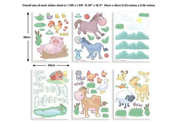 Dětská sada samolepek baby farma