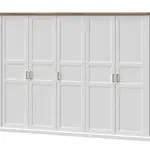 Pětidveřová šatní skříň artis - bílá/ořech pacific