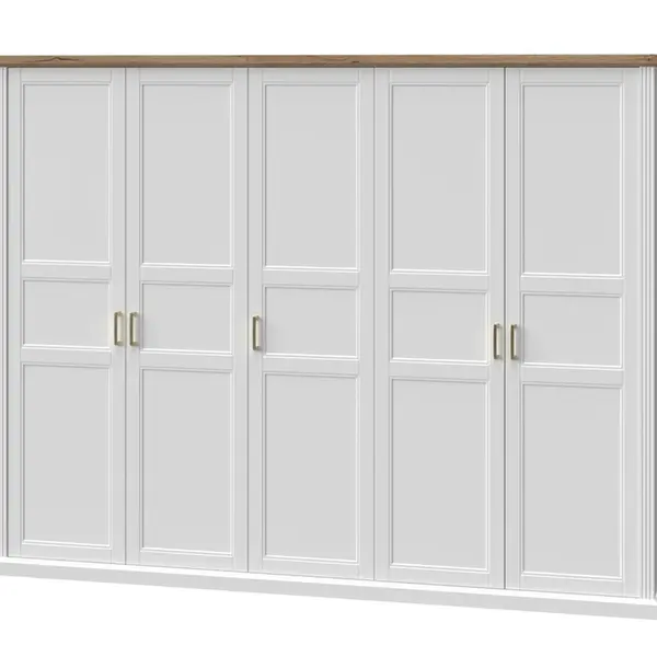 Pětidveřová šatní skříň artis - bílá/ořech pacific