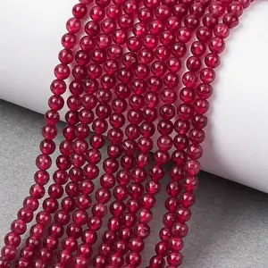 Natural White Jade Round Bead Strands