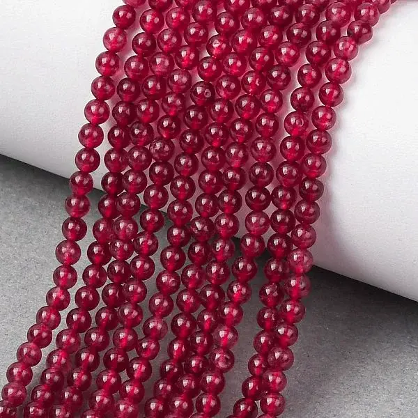 Natural White Jade Round Bead Strands