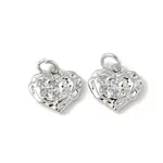 Brass Micro Pave Clear Cubic Zirconia Charms