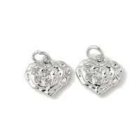 Brass Micro Pave Clear Cubic Zirconia Charms
