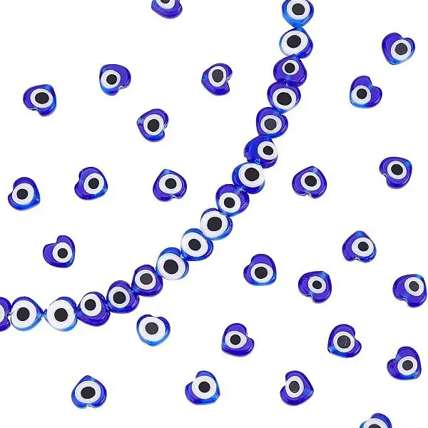 2 Strands Handmade Evil Eye Lampwork Beads Strands
