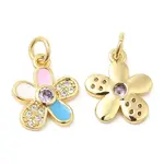 Brass with Cubic Zirconia Enamel Pendants