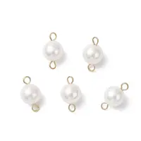 Shell Pearl Round Connector Charms