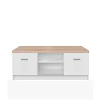 Rtv stolek 2d, dtd laminovaná, bílá / dub sonoma, topty