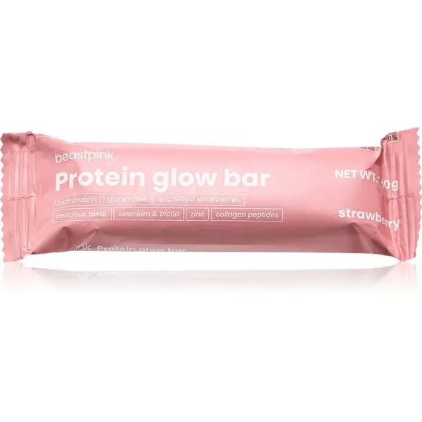 BeastPink Protein Glow Bar proteínová tyčinka s kolagénom príchuť Strawberry 40 g