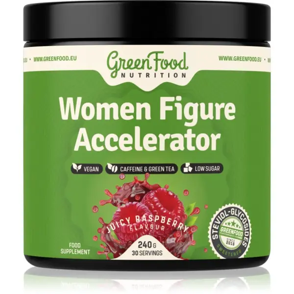 GreenFood Nutrition Women Figure Accelerator prášok na kontrolu hmotnosti príchuť Juicy Raspberry 240 g