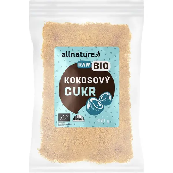 Allnature Kokosový cukor BIO prírodné sladidlo v BIO kvalite 250 g