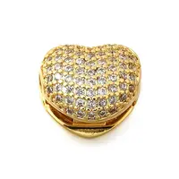 Brass Micro Pave Clear Cubic Zirconia Locket Pendants