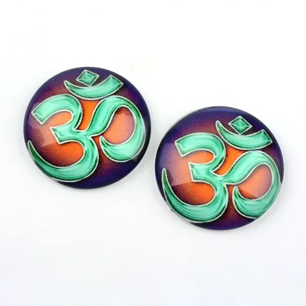 Yoga Theme Glass Cabochons