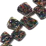 Dyed Natural Imperial Jasper with Resin Beads Strands