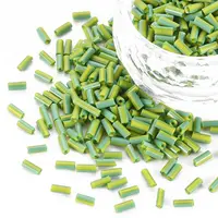 Opaque Colours Two Tone Seed Glass Bugle Beads