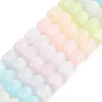Macaron Color Natural Selenite Beads Strands