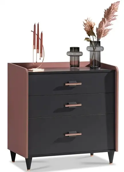 Zásuvková komoda khalisa - růžová, černá