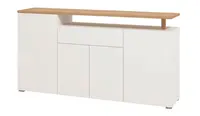 Široká komoda annika - bílá, dub
