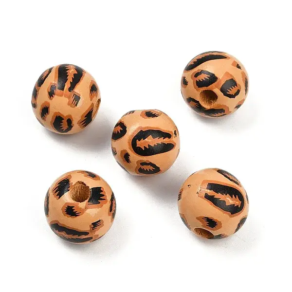 Painted Wood European Beads