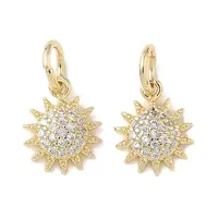 Brass Micro Pave Cubic Zirconia Pendants