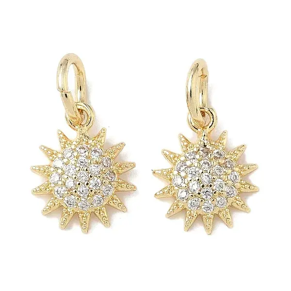 Brass Micro Pave Cubic Zirconia Pendants