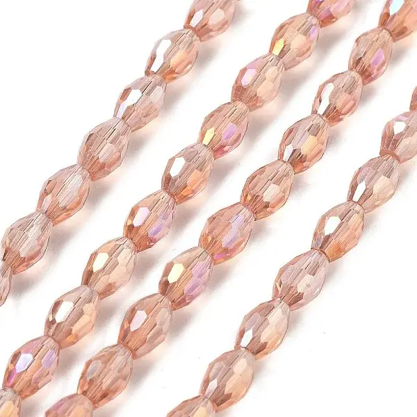 Transparent Electroplate Glass Beads Strands