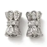 Brass Micro Pave Cubic Zirconia Beads