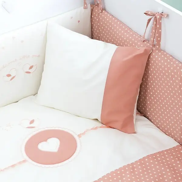 Ložní souprava do postýlky 80x130cm carmen - bílá/lososová