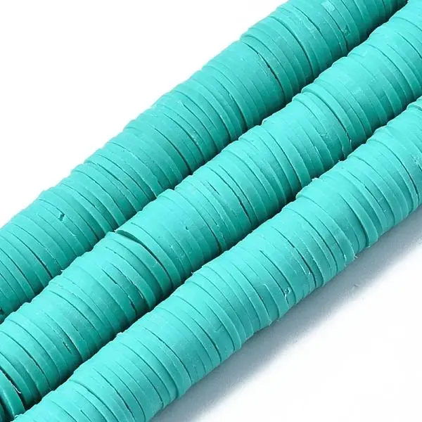 Flat Round Handmade Polymer Clay Beads