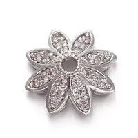 Brass Micro Pave Cubic Zirconia Bead Cap