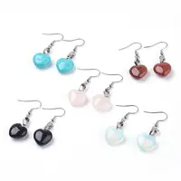 Natural & Synthetic Mixed Gemstone Dangle Earrings