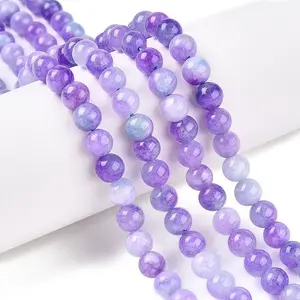 Dyed Natural White Jade Beads Strands