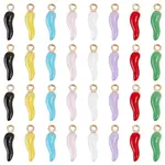 32Pcs 8 Colors Alloy Enamel Pendants