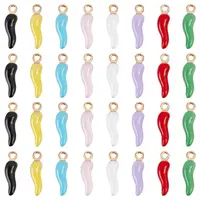 32Pcs 8 Colors Alloy Enamel Pendants