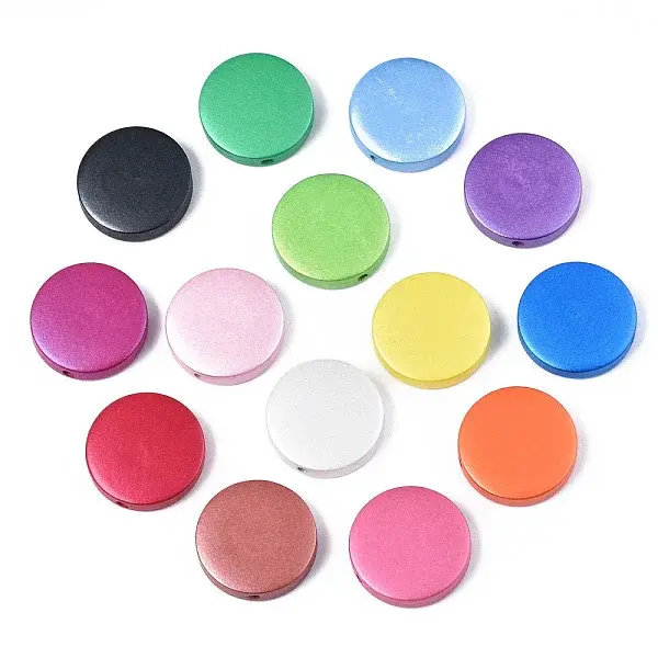 Painted Natural Wood Beads